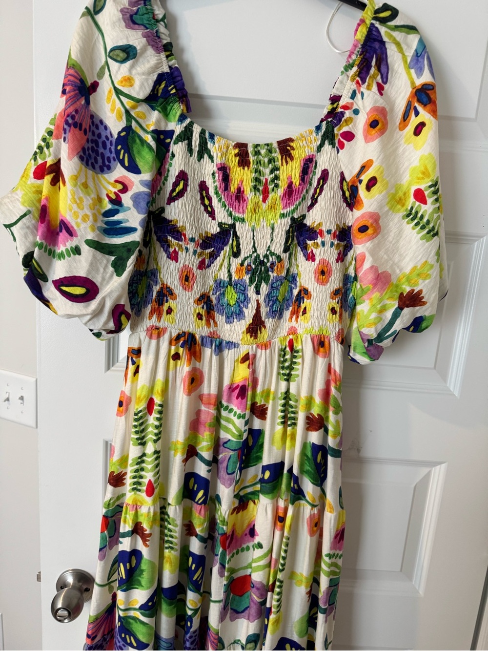 Floral Square-Neck Maxi Dress in Multicolor - Picture 6 of 10